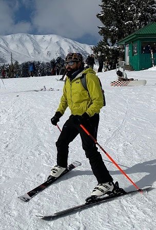Skier on the slopes at Gulmarg